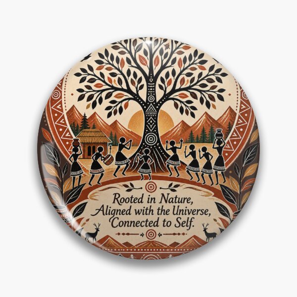 Item preview, Rooted in Nature Aligned with the Universe – Warli Tree of Life Art designed and sold by Chirayu1111.