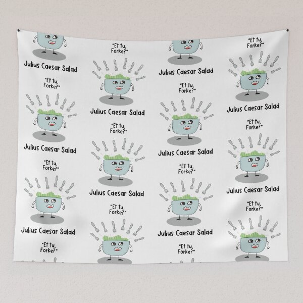 Item preview, Book Puns Shakespeare Julius Caesar Salad Cartoon designed and sold by Renata Illustrata.