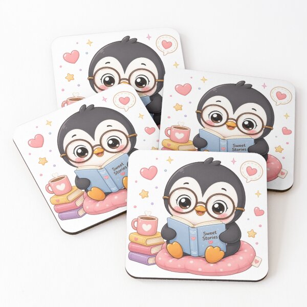 Item preview, Cute Kawaii Penguin Sticker | Penguin Reading Book | Book Lover Sticker | Cute Reading Aesthetic | Kawaii Animal Sticker designed and sold by Vegasstickers.