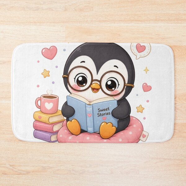 Item preview, Cute Kawaii Penguin Sticker | Penguin Reading Book | Book Lover Sticker | Cute Reading Aesthetic | Kawaii Animal Sticker designed and sold by Vegasstickers.