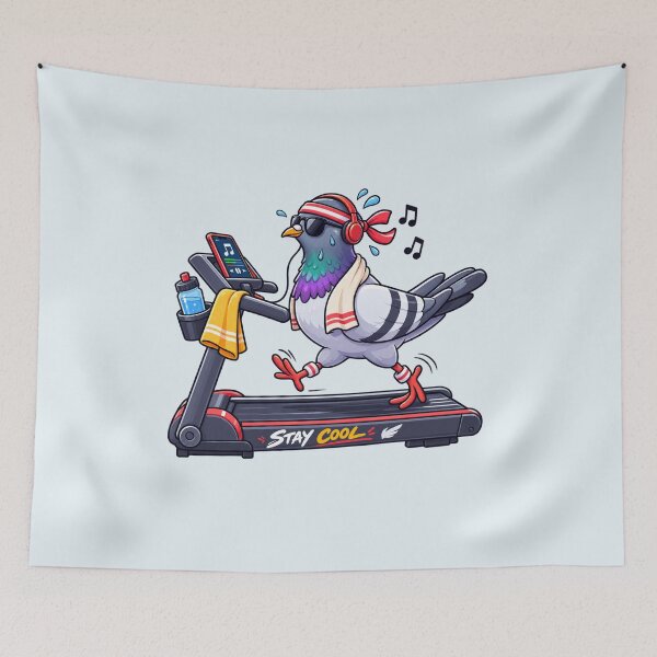 Item preview,  Funny Fitness Pigeon – Cute Workout Bird Running on Treadmill designed and sold by waikibi ⭐⭐⭐⭐⭐.