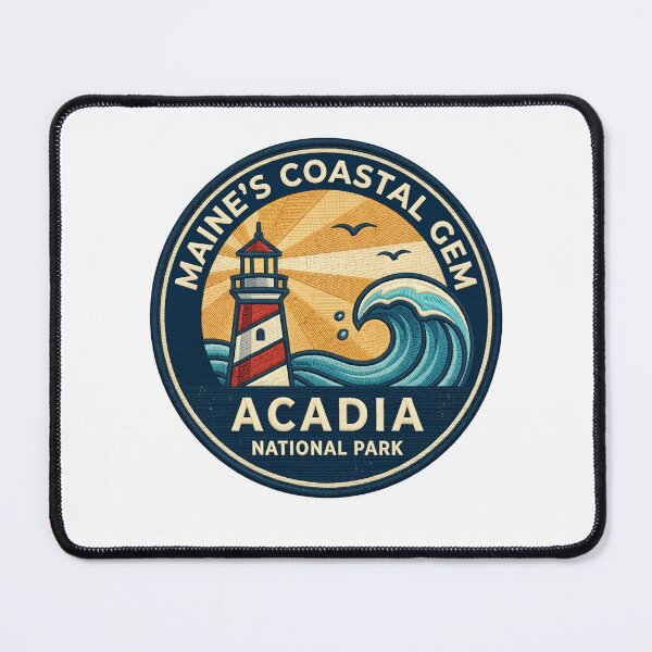 Item preview, Acadia National Park Maine Coastal Gem Vintage Lighthouse Patch designed and sold by LittleArij.