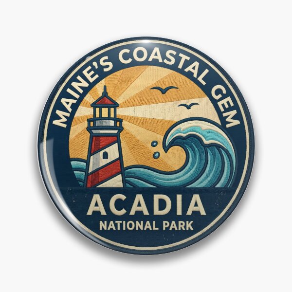 Item preview, Acadia National Park Maine Coastal Gem Vintage Lighthouse Patch designed and sold by LittleArij.