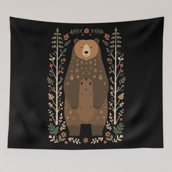 Item preview, Scandinavian Folk Art Bear designed and sold by Sarcastic designs.