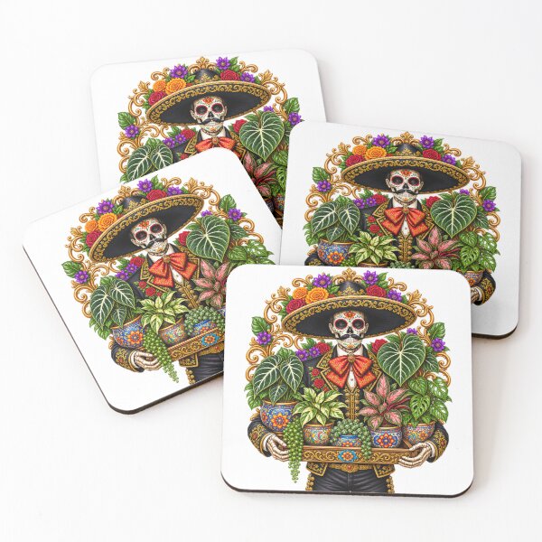 Item preview, Plant Padre Catrín Holding a Tray of Plants – Día de los Muertos Plant Lover designed and sold by CottageGardenCo.