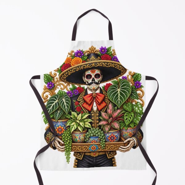 Item preview, Plant Padre Catrín Holding a Tray of Plants – Día de los Muertos Plant Lover designed and sold by CottageGardenCo.