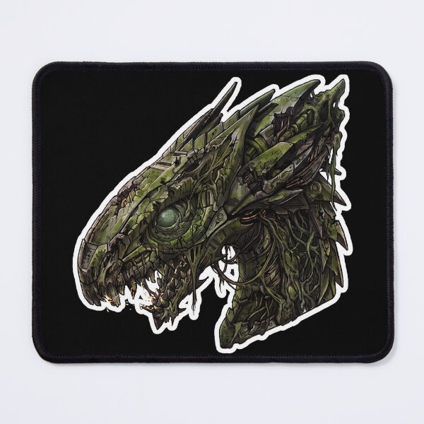 Item preview, Overgrown Ancient Mecha Dragon Mossy Relic Golem Sticker designed and sold by bug4j_DragonLab.