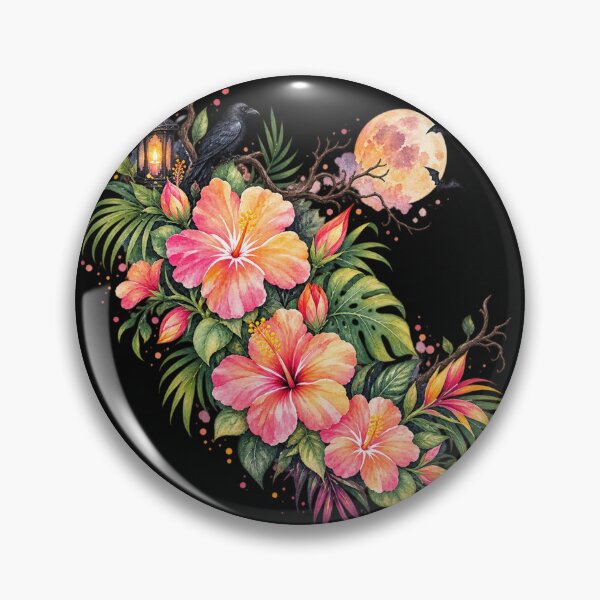 Item preview, Cute Tropical Halloween Hibiscus | Spooky Floral Art designed and sold by IamNolmo.