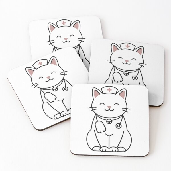 Item preview, Nurse Cat – Minimalist Line Art Nursing Gift designed and sold by PrintforDesign.