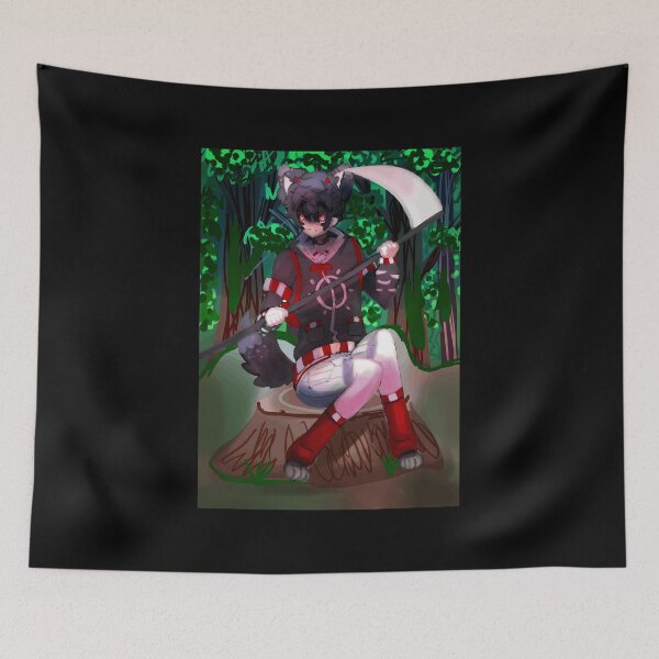 Item preview, Anime Wolf Character with Scythe in Forest designed and sold by Fibi-studio.