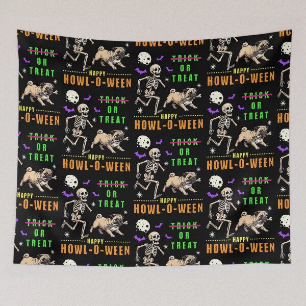 Item preview, Pug Skeleton Howl-O-Ween Trick or Treat designed and sold by d247.