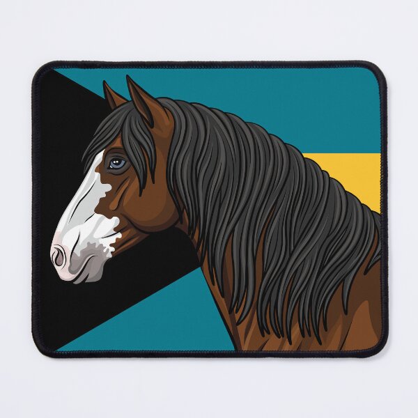 Item preview, The head of the Abaco horse and the flag of the Bahamas designed and sold by Cheval-de-coeur.
