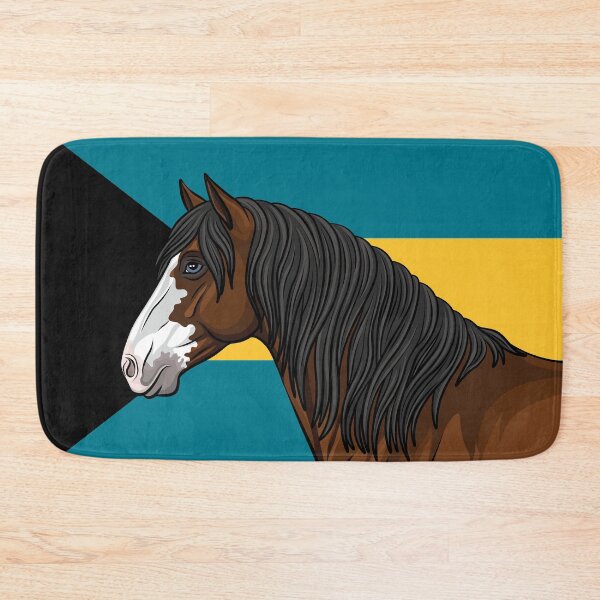 Item preview, The head of the Abaco horse and the flag of the Bahamas designed and sold by Cheval-de-coeur.