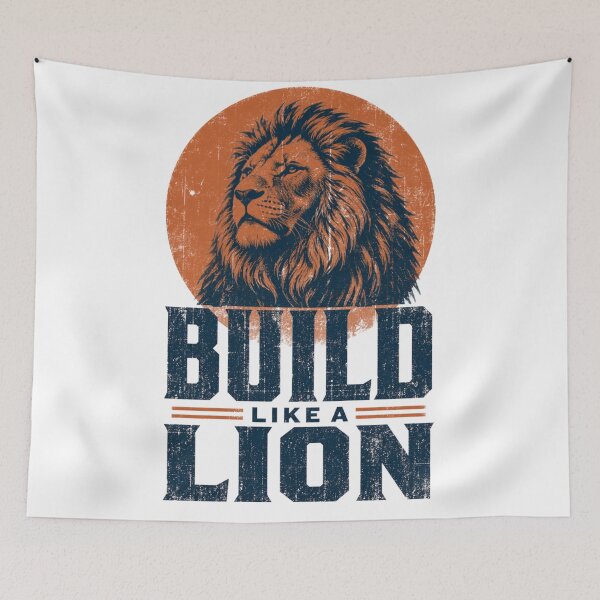 Item preview, Build Like a Lion Vintage Retro Grunge Gym Motivation Graphic designed and sold by Bennie Singh.