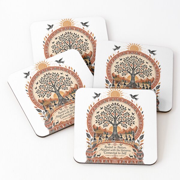 Item preview, Rooted in Nature Aligned with the Universe – Warli Tree of Life Art designed and sold by Chirayu1111.