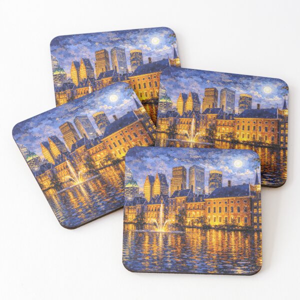 Item preview, Den Haag by Night painting, the Netherlands – A Beautiful place in Europe. designed and sold by GalleryKauffeld.