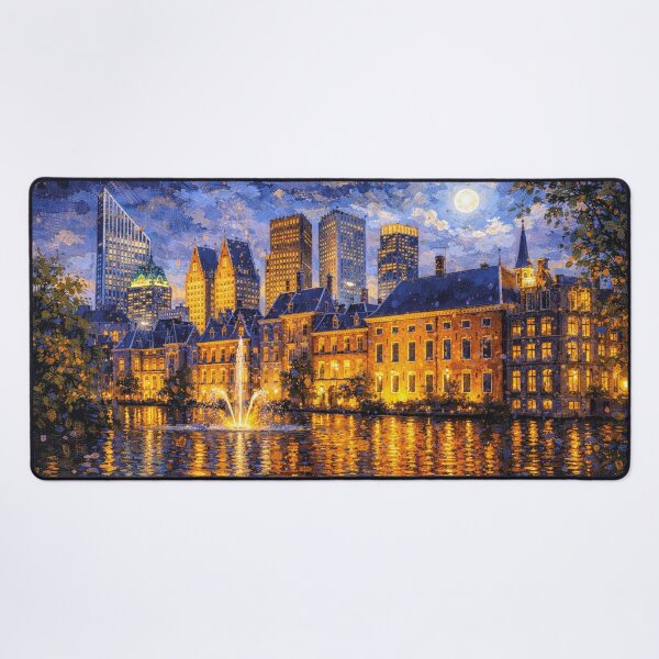 Item preview, Den Haag by Night painting, the Netherlands – A Beautiful place in Europe. designed and sold by GalleryKauffeld.