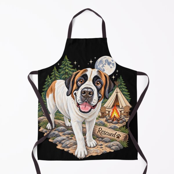 Item preview, Rescued Saint Bernard Campfire Moonlight Wilderness designed and sold by RescueHeart10.