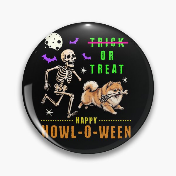 Item preview, Pomeranian Skeleton Howl-O-Ween Trick or Treat designed and sold by d247.