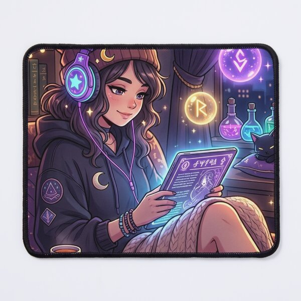 Artikelvorschau, Lofi Anime Girl Wall Art | Modern Witch Aesthetic Poster | Cozy Gamer Gift entworfen und verkauft von YNAMREG.