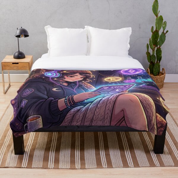 Aperçu de l'œuvre Lofi Anime Girl Wall Art | Modern Witch Aesthetic Poster | Cozy Gamer Gift créée et vendue par YNAMREG.
