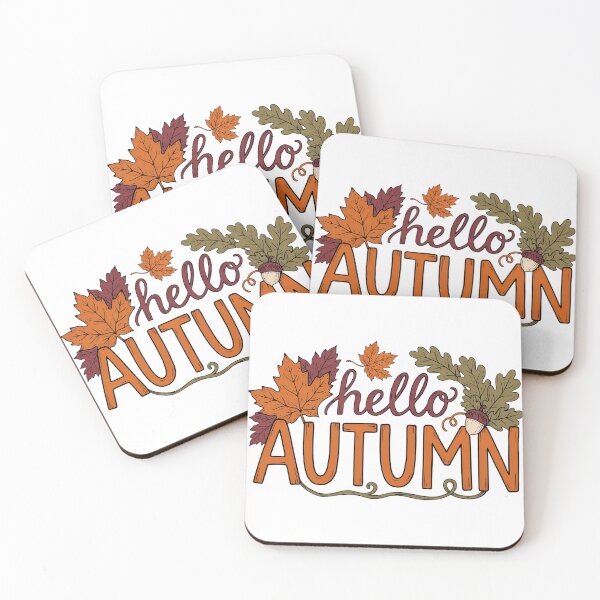 Item preview, Hello Autumn – Fall Leaves and Acorn Typography Design designed and sold by LYRA-Concepts.