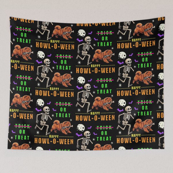 Item preview, Happy Howl-O-Ween Skeleton Dog Trick or Treat designed and sold by d247.