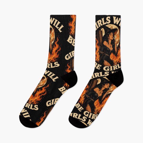 Artikelvorschau, Girl Will Be Girls Feminist Witch Cigarette Burning entworfen und verkauft von borutawear.