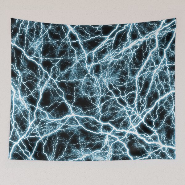 Item preview, Electric Blue Lightning Pattern – Stormy Neon Energy Abstract Design - Storm Chaser Gifts designed and sold by Divine Ease.