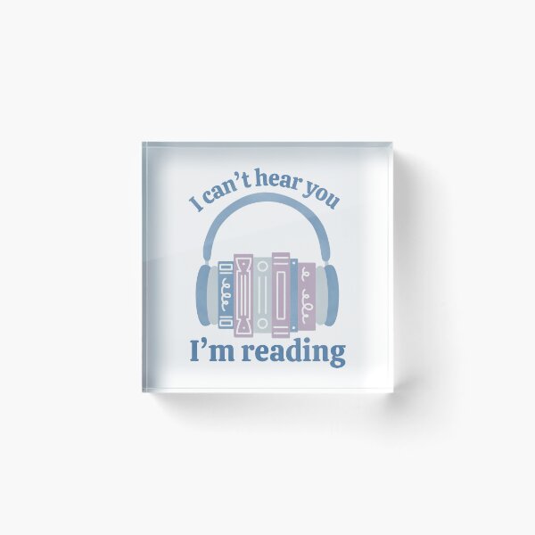 Item preview, I Can’t Hear You I’m Reading Blue Audio Book Stack with Headphones designed and sold by winterpumpkin.