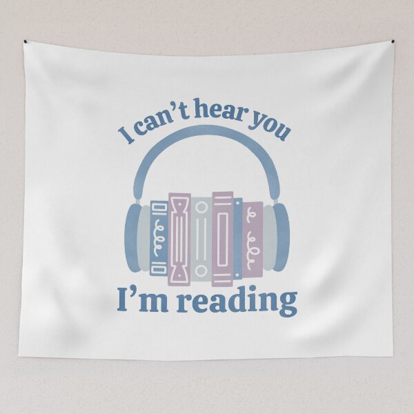 Item preview, I Can’t Hear You I’m Reading Blue Audio Book Stack with Headphones designed and sold by winterpumpkin.