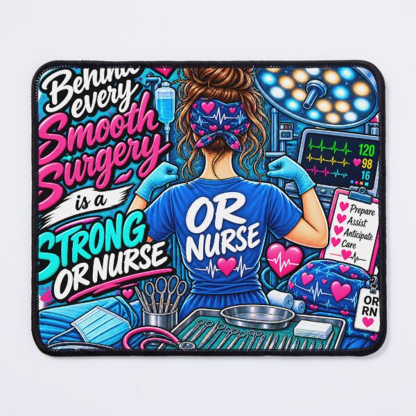 Item preview, OR Nurse Strong Behind Every Surgery designed and sold by Nurse Vibes Studio.