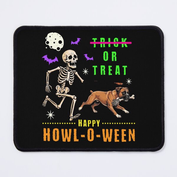 Item preview, Happy Howl-O-Ween Skeleton Boxer Dog Trick Treat designed and sold by d247.