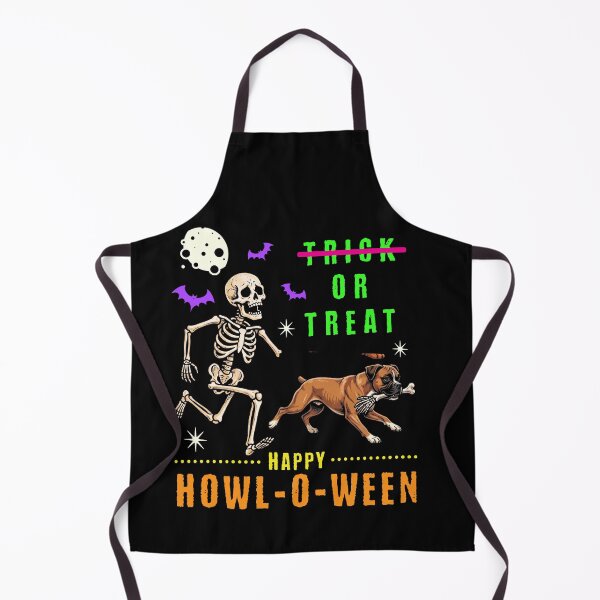 Item preview, Happy Howl-O-Ween Skeleton Boxer Dog Trick Treat designed and sold by d247.
