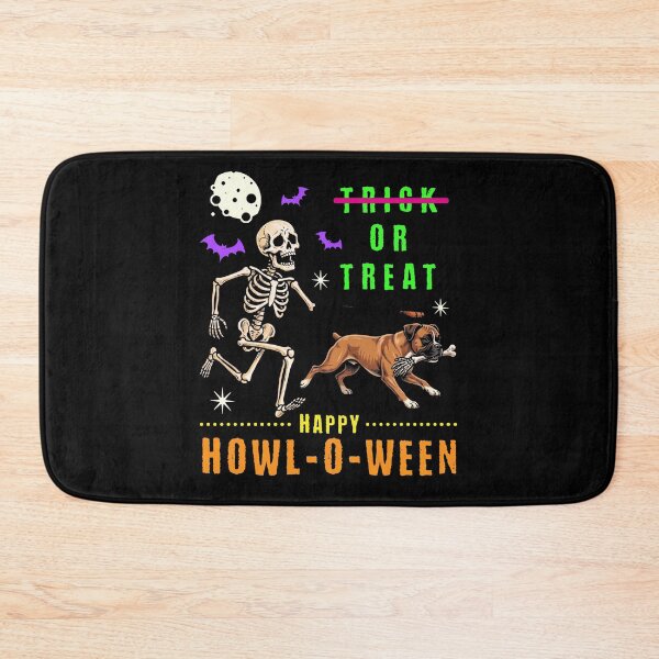 Item preview, Happy Howl-O-Ween Skeleton Boxer Dog Trick Treat designed and sold by d247.