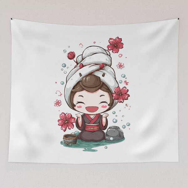 Item preview, cute chibi japan shower designed and sold by cutemakerotart.