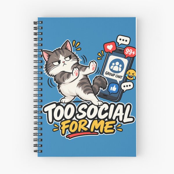 Item preview, Too social for me – Introverted cat designed and sold by NorthPeak Studio.