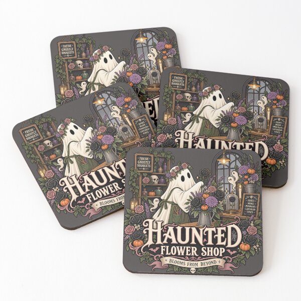 Item preview, Haunted Flower Shop | Gothic Botanical Ghost Halloween Art designed and sold by DmaarGroup.