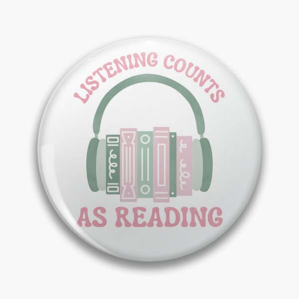 Item preview, Listening Counts As Reading Green and Pink Audio Book Stack with Headphones designed and sold by winterpumpkin.