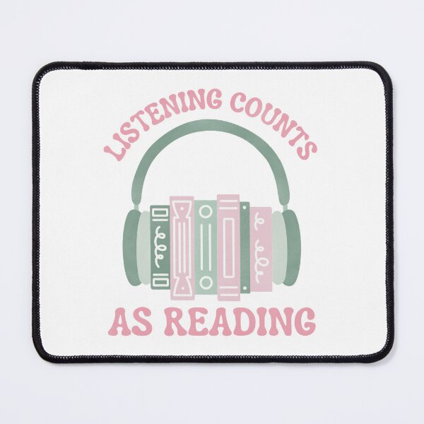 Item preview, Listening Counts As Reading Green and Pink Audio Book Stack with Headphones designed and sold by winterpumpkin.