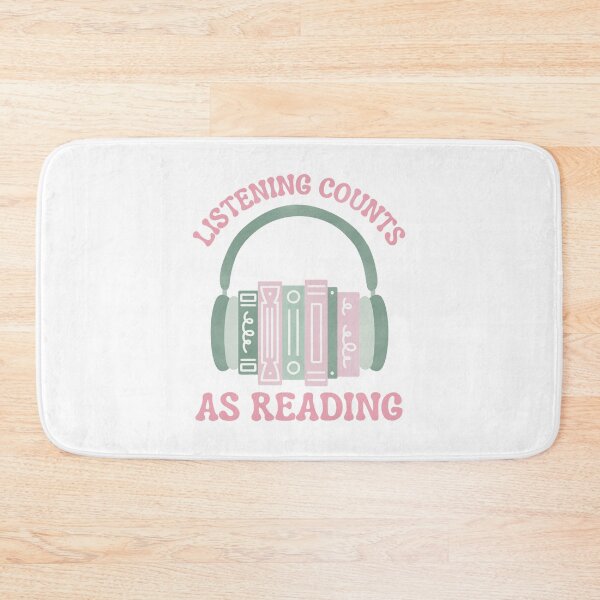 Item preview, Listening Counts As Reading Green and Pink Audio Book Stack with Headphones designed and sold by winterpumpkin.