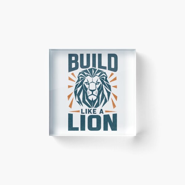 Item preview, Build Like a Lion Geometric Low Poly Lion Head Gym Motivation Graphic designed and sold by Bennie Singh.