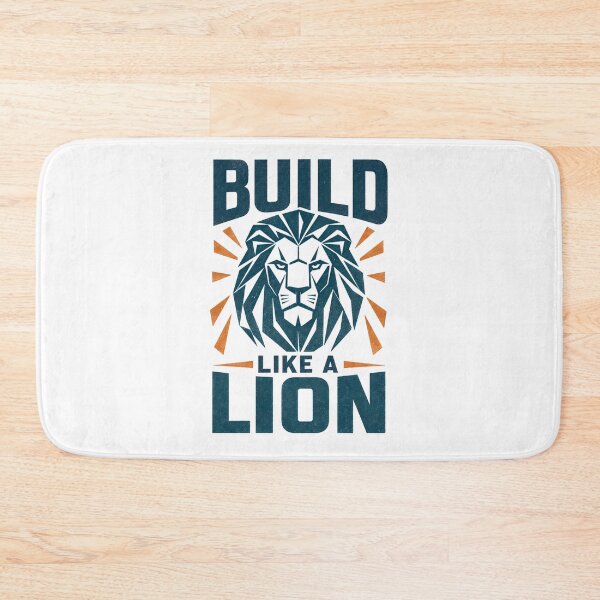 Item preview, Build Like a Lion Geometric Low Poly Lion Head Gym Motivation Graphic designed and sold by Bennie Singh.