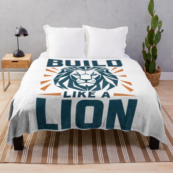 Item preview, Build Like a Lion Geometric Low Poly Lion Head Gym Motivation Graphic designed and sold by Bennie Singh.