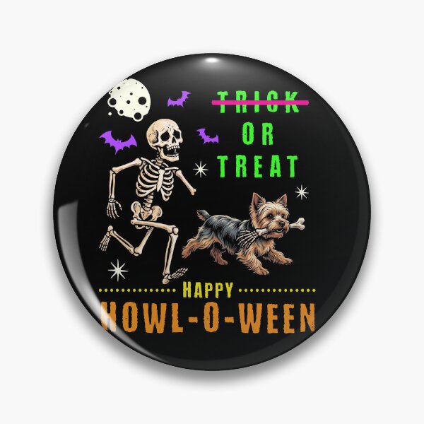 Item preview, Happy Howl-O-Ween Skeleton Dog Trick or Treat designed and sold by d247.