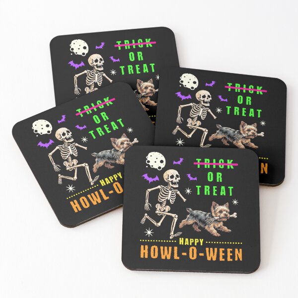Item preview, Happy Howl-O-Ween Skeleton Dog Trick or Treat designed and sold by d247.
