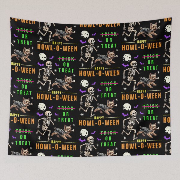 Item preview, Happy Howl-O-Ween Skeleton Dog Trick or Treat designed and sold by d247.