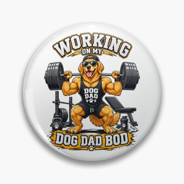 Item preview, Golden Retriever Dog Dad Gym Workout – Working On My Dog Dad Bod Funny Fitness Design designed and sold by LuxeBuzz.