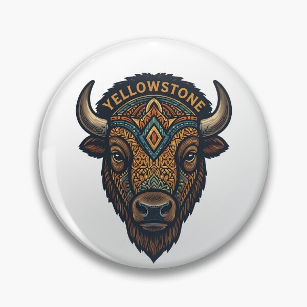 Item preview, Yellowstone National Park Ornate Bison Mandala Geometric Art designed and sold by LittleArij.