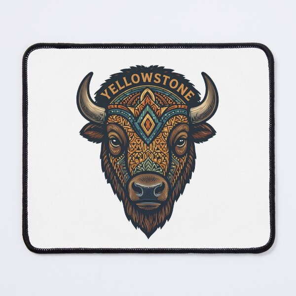 Item preview, Yellowstone National Park Ornate Bison Mandala Geometric Art designed and sold by LittleArij.